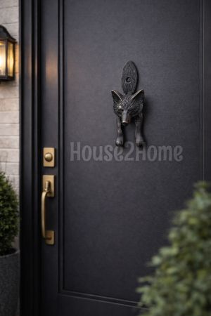 House2home El Yapımı Pirinç Tilki Kapı Tokmağı Oksit