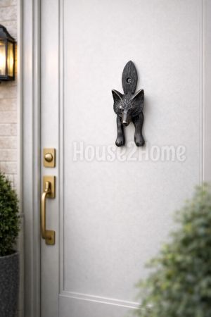 House2home El Yapımı Pirinç Tilki Kapı Tokmağı Oksit