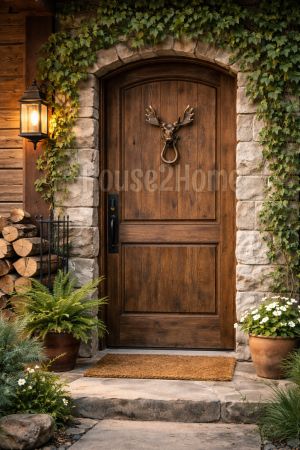 House2Home El Yapımı Pirinç Geyik Kapı Tokmağı, Tak Tak Antik Sarı