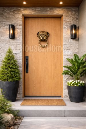 House2home El Yapımı Pirinç Buldoğ Köpek Kapı Tokmağı Antik Sarı