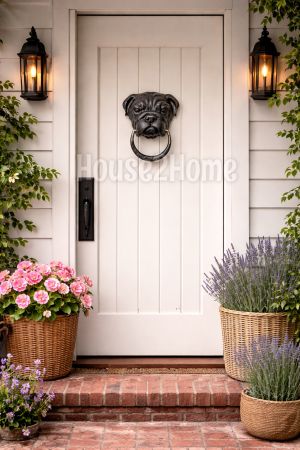 House2home El Yapımı Pirinç Buldoğ Köpek Kapı Tokmağı Oksit