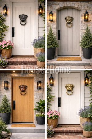 House2home El Yapımı Pirinç Buldoğ Köpek Kapı Tokmağı Oksit
