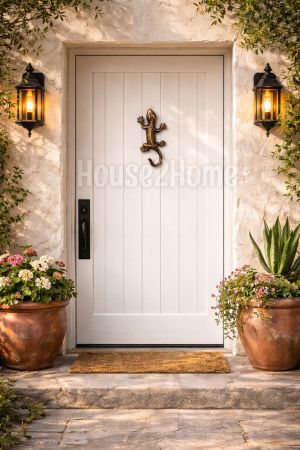 House2home El Yapımı Pirinç Kertenkele Kapı Tokmağı Bakır
