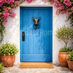 House2home El Yapımı Pirinç Boğa Kapı Tokmağı Oksit Küçük Boy