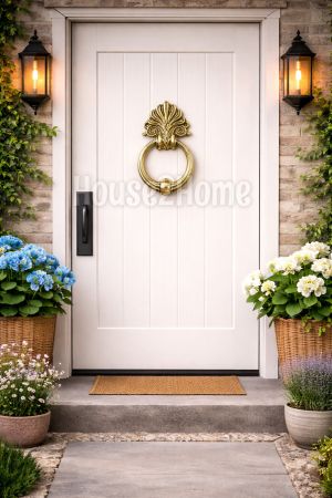 House2Home El Yapımı Pirinç Kapı Tokmağı Sarı Siyah