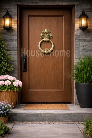 House2Home El Yapımı Pirinç Kapı Tokmağı Sarı Siyah