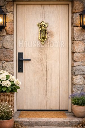 House2Home El Yapımı Pirinç Melek Kapı Tokmağı, Sarı Siyah