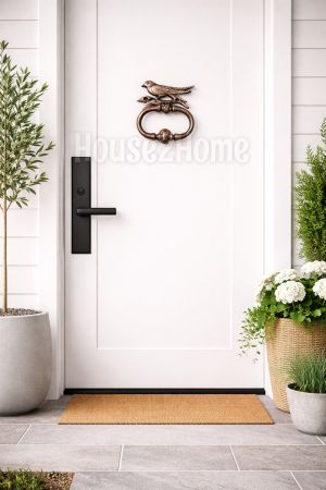 House2Home El Yapımı Pirinç Kuşlu Kapı Tokmağı, Bakır