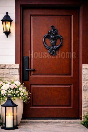 House2home El Yapımı Pirinç Gül Kapı Tokmağı Oksit