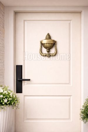 House2Home El Yapımı Pirinç Kapı Tokmağı, Tak Tak, Antik Sarı