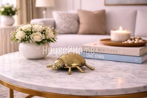 House2home El Yapımı Pirinç  Uğur Böceği Kül Tablası