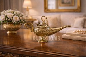 House2home El Yapımı Pirinç Alaaddin Lamba