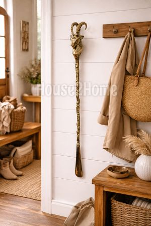 House2home El Yapımı Pirinç Dağ Keçisi Kerata 61cm