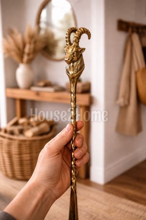 House2home El Yapımı Pirinç Dağ Keçisi Kerata 61cm