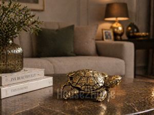 House2home El Yapımı Pirinç Dekoratif Kaplumbağa Tabak, Küllük.