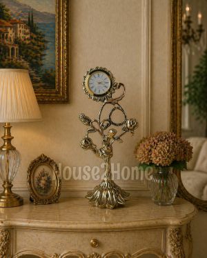 House2home El Yapımı Pirinç Masa Üstü Saat