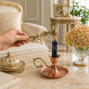 House2Home El Yapımı Pirinç Mum Söndürücü – Dekoratif Mum Söndürme Aparatı