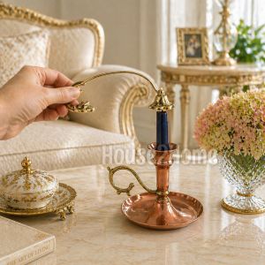 House2Home El Yapımı Pirinç Mum Söndürücü – Dekoratif Mum Söndürme Aparatı