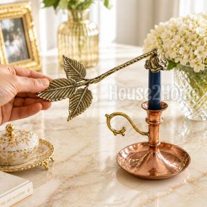 House2Home El Yapımı Pirinç Mum Söndürücü – Dekoratif Mum Söndürme Aparatı