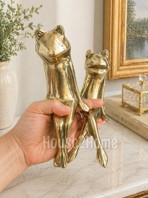 House2home El Yapımı Pirinç Kurbağa Ailesi