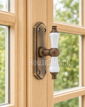House2home El Yapımı Pirinç Porselen  Pencere Kolu