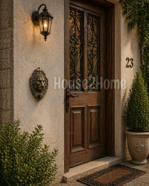 House2home El Yapımı Pirinç Aslan Kapı Zili Antik Sarı