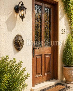 House2home El Yapımı Pirinç Aslan Kapı Zili Antik Sarı