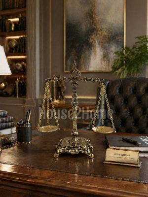 House2Home El Yapımı Pirinç Büyük Boy Dekoratif Terazi