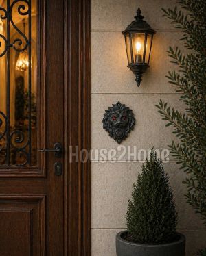 House2home El Yapımı Pirinç Aslan Kapı Zili Oksit