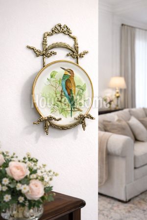 House2home El Yapımı Pirinç Tekli  Duvar Askılı Tabak Sunum Standı. Tabak Şövalesi
