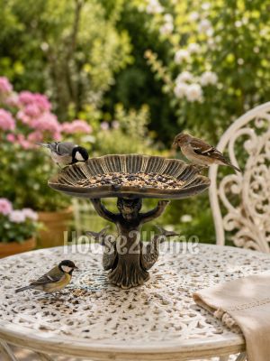 House2Home El Yapımı Pirinç Dekoratif Tabak, Yemlik Suluk