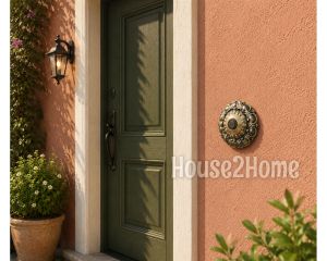 House2Home El Yapımı Pirinç Kapı Zili Antik Sarı