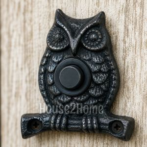 House2home El Yapımı Pirinç Baykuş Kapı Zili. Oksit