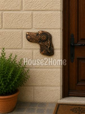 House2home El Yapımı Pirinç Köpek Kapı Zili Bakır
