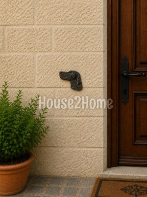 House2home El Yapımı Pirinç Köpek Kapı Zili Oksit
