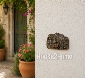 House2home El Yapımı Pirinç Ev Kapı Zili Bakır