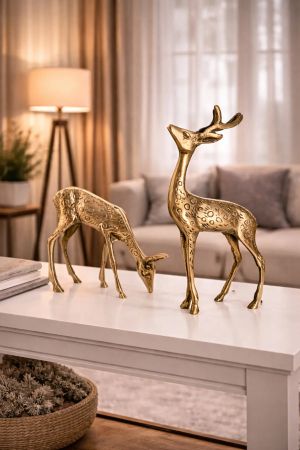 House2Home Pirinç Ceylan Biblo Takımı | El Yapımı Dekoratif Obje | 2'li Set