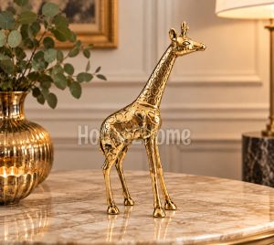 House2Home El Yapımı Pirinç Erkek Zürafa Dekoratif Obje Biblo 25 cm